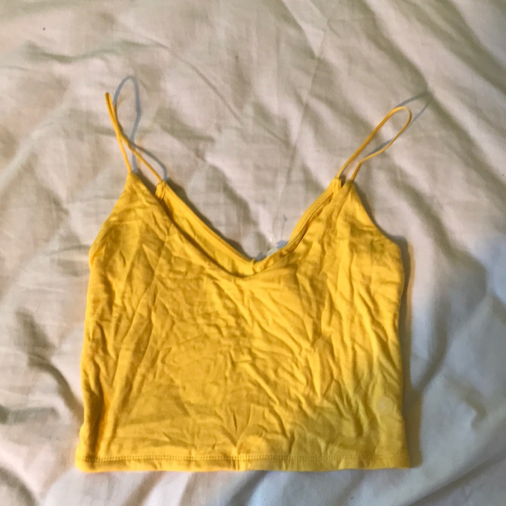 Yellow cropped tank